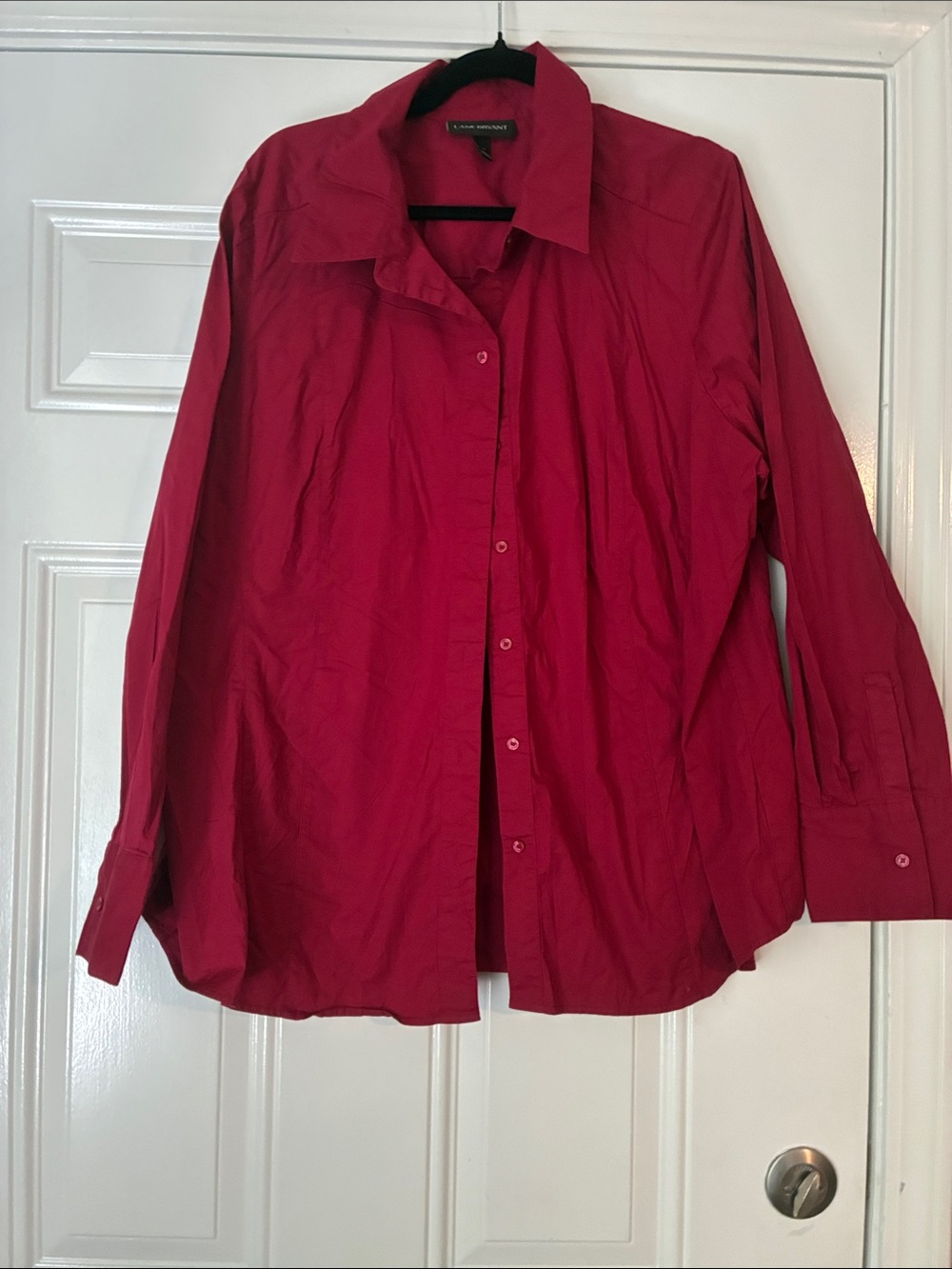 Lane Bryant Women's Button-Down Shirt in Red
